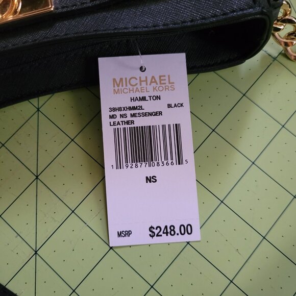 NWT MK Hamilton Leather Medium Top Zip Gold Chain Crossbody Bag $248 Retail - Picture 3 of 9